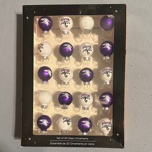 Purple and White Halloween Ornaments Set